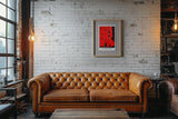 Paul Sinus Leinwandbild 60x90cm The Red Wall Leinwandbild minimalistische Architektur mit intensiver Farbfläche geheimnisvolle Silhouette