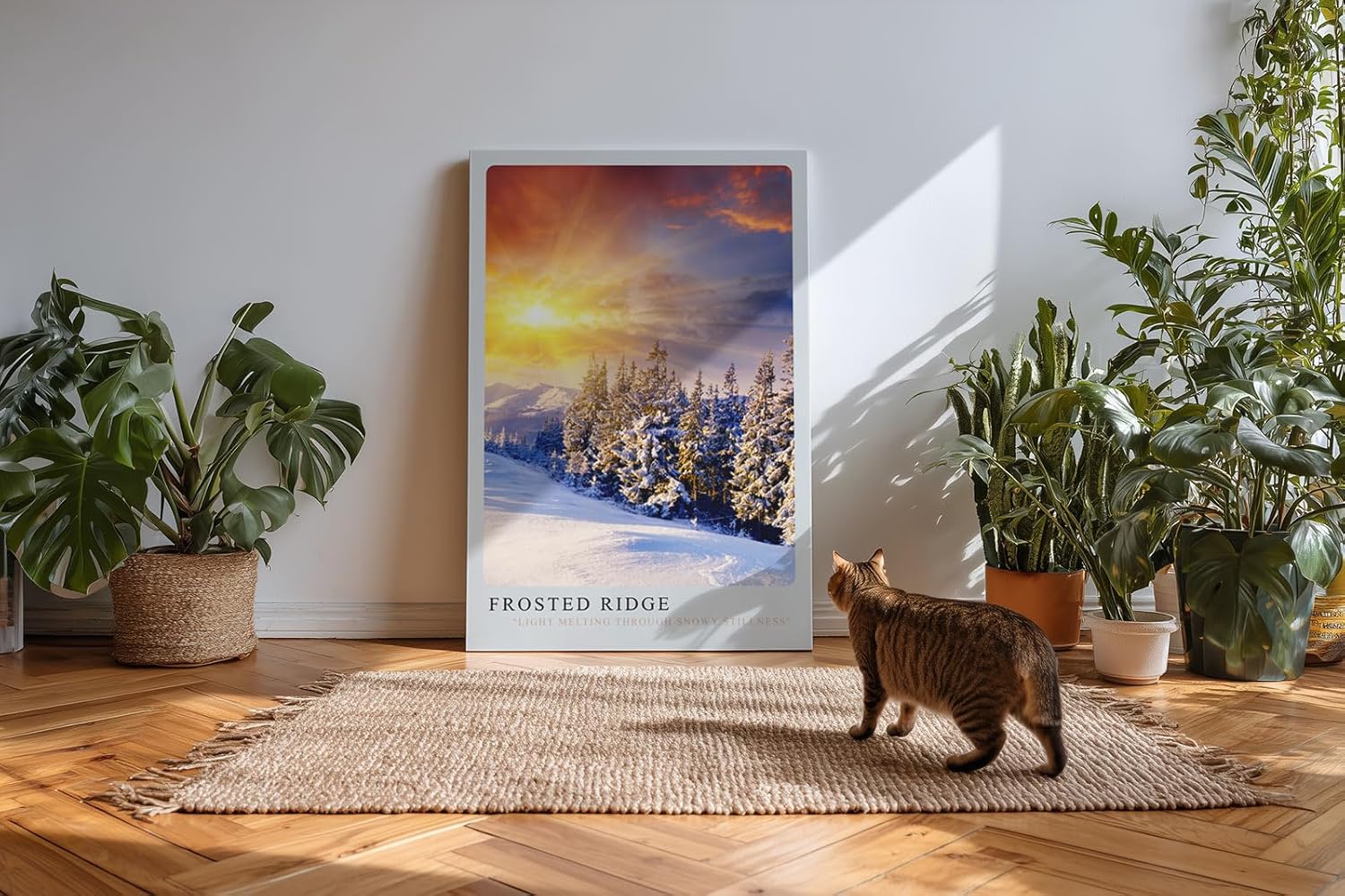 Paul Sinus Kunstdruck 40x60cm Winter Landschaft Schnee Sonnenuntergang Berge Frost Frosted Ridge