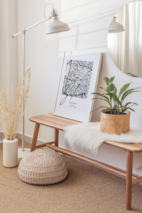 Paul Sinus Bilderrahmen personalisiert mit deinen GPS Koordinaten und Namen. 30cm x 42cm Holz Wechselrahmen mit Glas und Passepartout. Geschenkidee. Individuelle Stadtkarte. (ohne Rahmen)