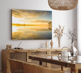 Paul Sinus Wandbild 120x80cm See Sonnenaufgang Natur Nebel Horizont Himmel