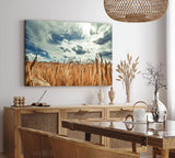 Paul Sinus Wandbild 120x80cm Weizenfeld Weizen Feld Wolken Himmel