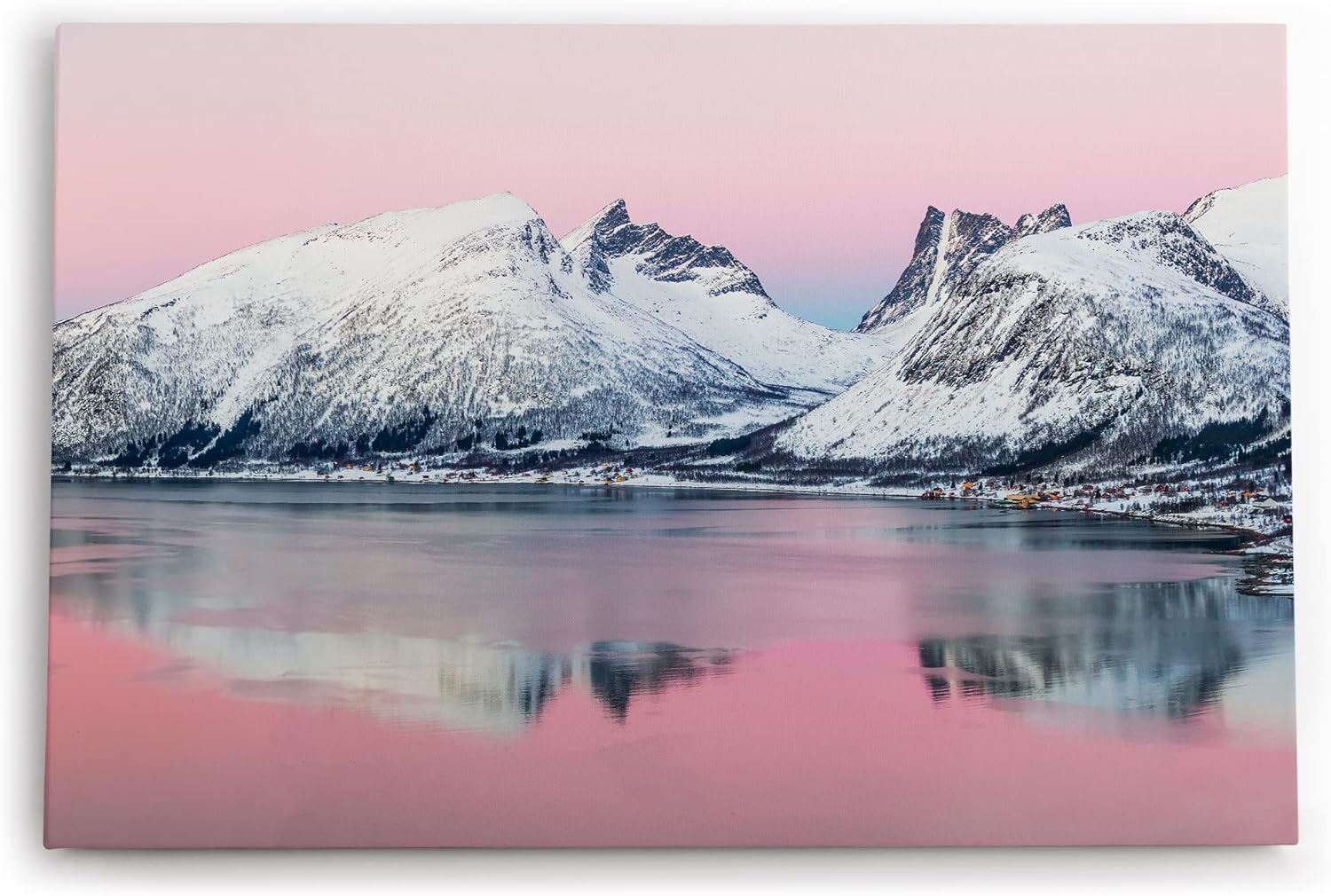 Paul Sinus Wandbild 120x80cm Norwegen Berge Schnee Meer Winter Landschaft