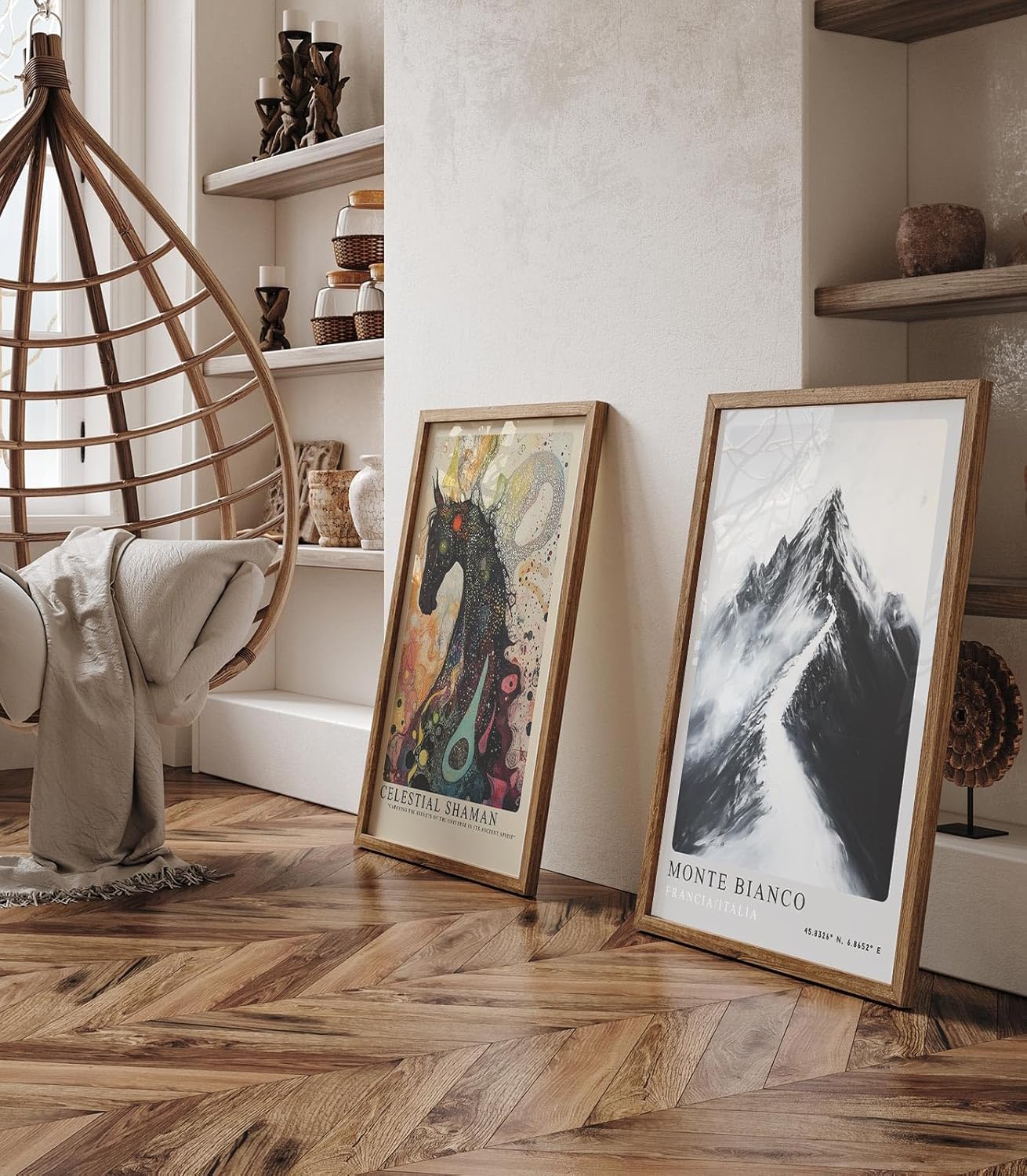 Paul Sinus Leinwandbild 60x90cm Monte Bianco – Majestätische Berglandschaft in monochromer Eleganz mit dramatischer Schneekulisse