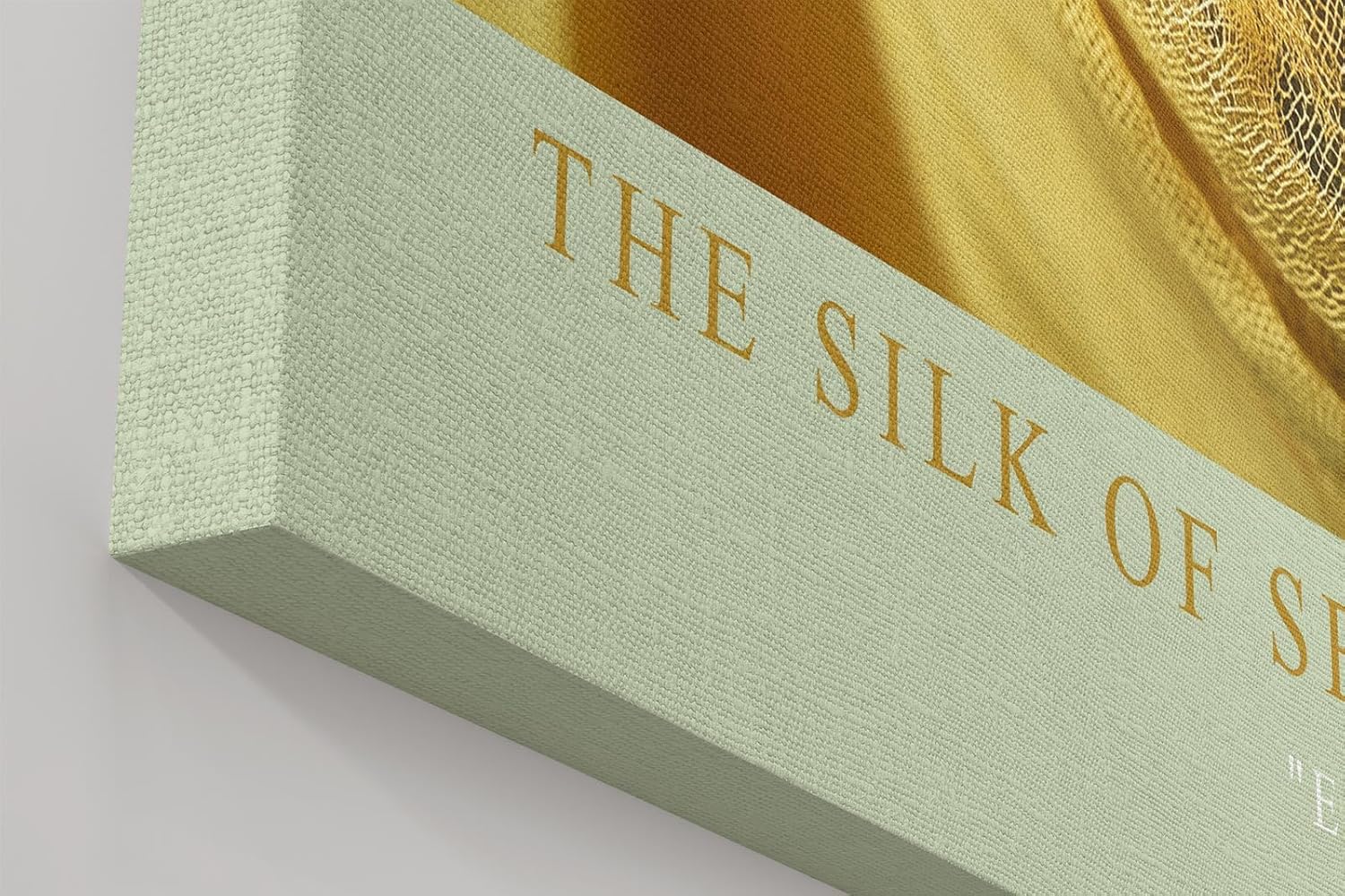 Paul Sinus Wandbild in 40x60cm The Silk of Secrets – Intensiver Blick mit gelbem und grünem Tuch umhüllt