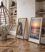 Paul Sinus Leinwandbild 40x60cm Ozeanglanz im Abendlicht – Faszinierende Meereswellen mit goldenem Sonnenuntergang und sanfter Reflexion