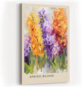 Paul Sinus Kunstdruck 40x60cm Spring Bloom – Farbenfrohe Frühlingsblüten in leuchtenden Orange- und Violetttönen als Malerei