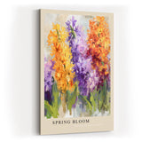 Paul Sinus Kunstdruck 40x60cm Spring Bloom – Farbenfrohe Frühlingsblüten in leuchtenden Orange- und Violetttönen als Malerei
