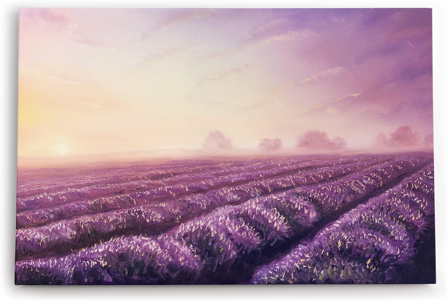 Paul Sinus Wandbild 120x80cm Lavendel Blumen Violett Lavendelfeld Abstrakt Kunstvoll
