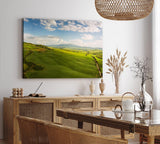 Paul Sinus Wandbild 120x80cm Grüne Wiese Landschaft Berge Natur Felder