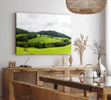 Paul Sinus Wandbild 120x80cm Landschaft Natur Berge Hügel Grün Bäume Wiese