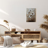 Paul Sinus 60x90cm Wandbild Blütenfeld in Beige – Kraftvolle Naturkomposition mit stilvoller Blume