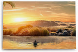 Paul Sinus Wandbild 120x80cm Afrika Nil Ägypten Fischerboot Fischer Fluss Sonnenuntergang