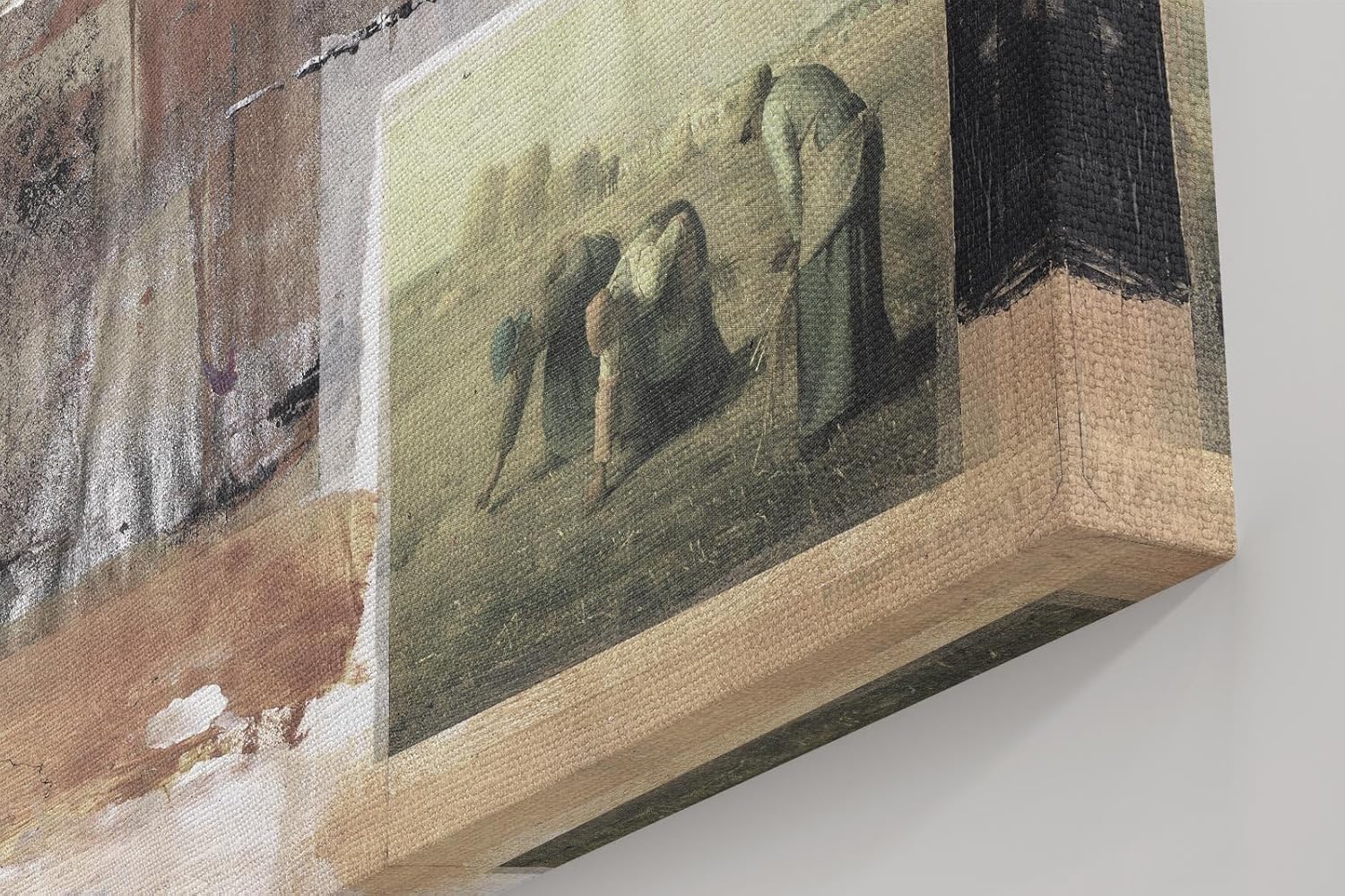 Sinus Art Wandbild 120x80cm Historische Fotos kombiniert mit abstrakten Formen in Beige und Braun