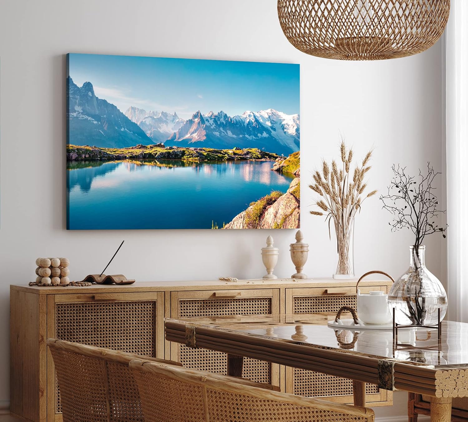 Paul Sinus Wandbild 120x80cm Lac Blanc Frankreich Alpen See Schneegipfel Berge