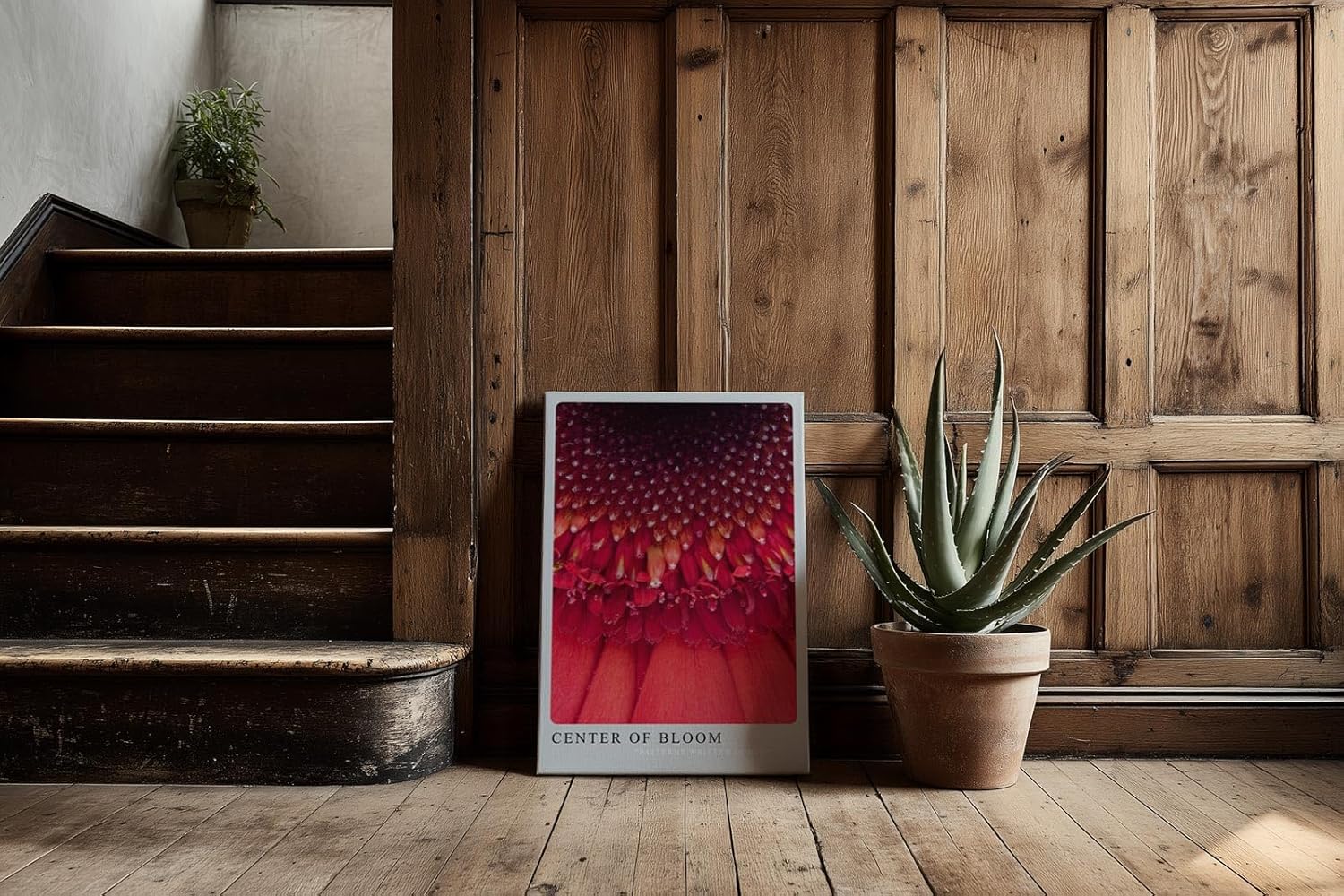 Paul Sinus Kunstdruck 40x60cm Center of Bloom – Makroaufnahme einer roten Blüte mit faszinierender Struktur und Tiefe