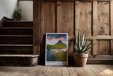 Paul Sinus Kunstdruck 40x60cm Kirkjufell – Magischer Berg im Licht Islands mit Flusslauf im Vordergrund