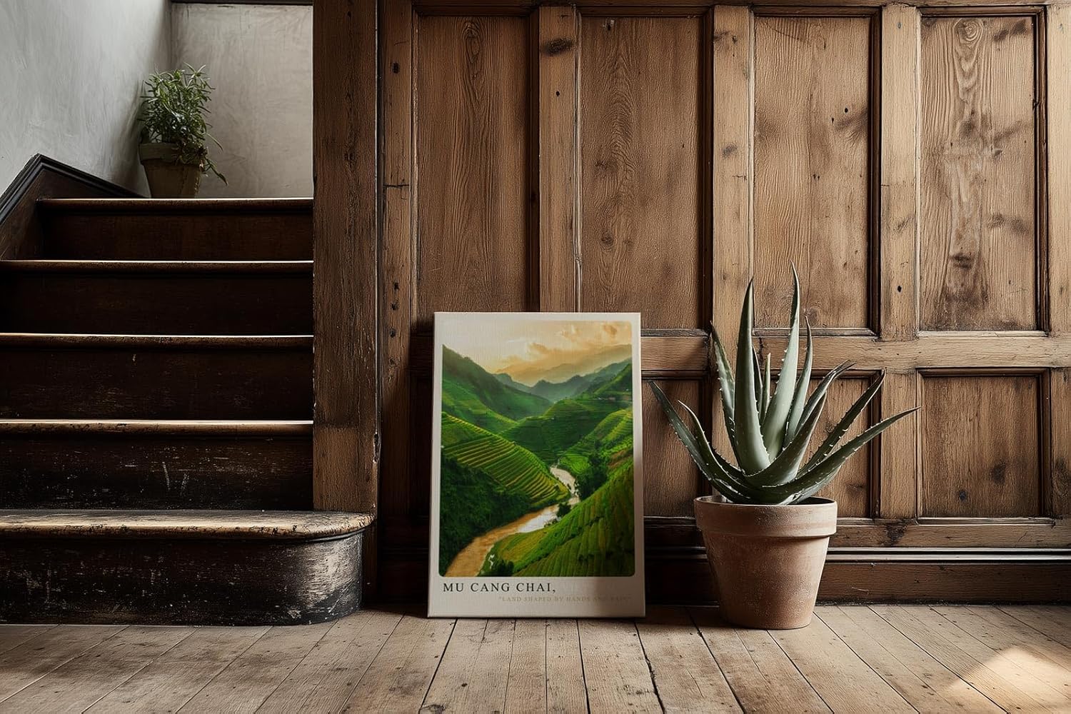 Paul Sinus Kunstdruck 40x60cm Mu Cang Chai Vietnam Reisterrassen Natur Landschaft Sonnenuntergang