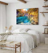 Paul Sinus Wandbild 120x80cm Wasserfälle Wasser Natur See Süden Sonnenschein