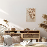 Paul Sinus 60x90cm Wandbild Blütenmeer in Beige – Sanfte Raumharmonie mit plastischer Blume