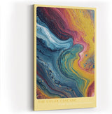 Paul Sinus Wandbild in 40x60cm The Color Cascade – Abstrakte Farbkaskade in Blau-, Gelb-, Pinkund Rottönen