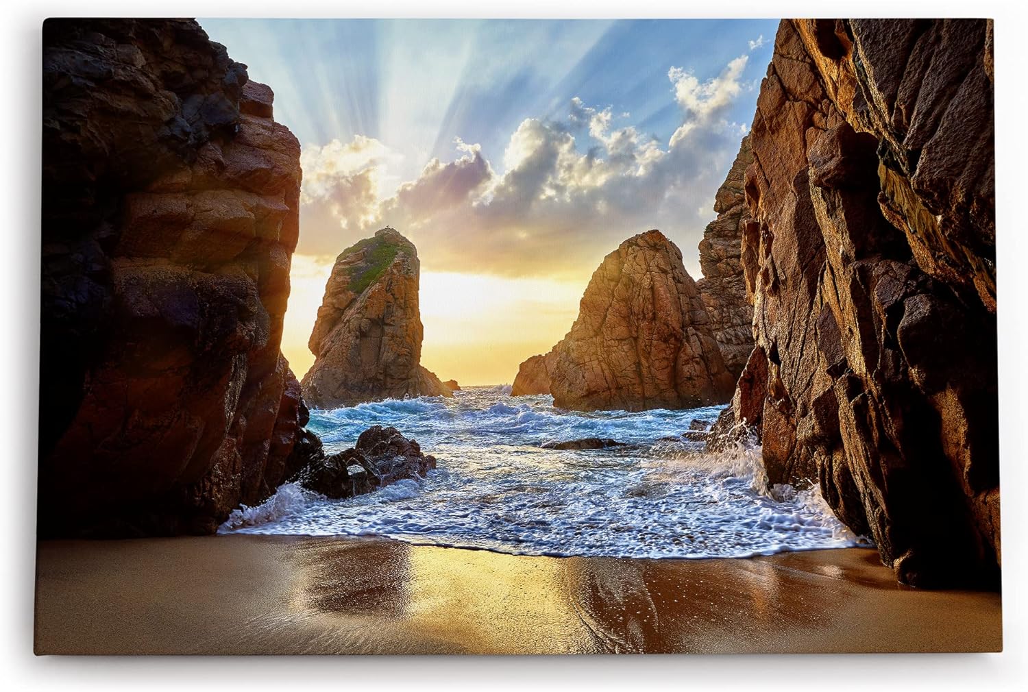 Paul Sinus Wandbild 120x80cm Cabo da Roca Portugal Atlantik Bucht Strand Felsen
