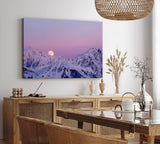 Paul Sinus Wandbild 120x80cm Vollmond hinter Bergen Berggipfel Mond Schnee Gebirge