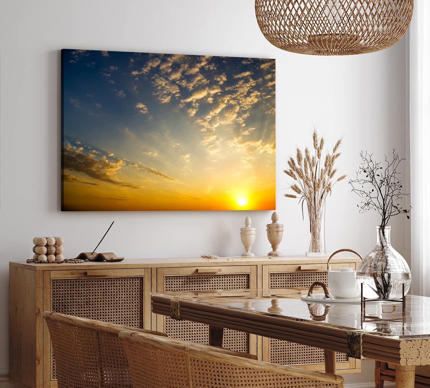 Paul Sinus Wandbild 120x80cm Himmel Sonnenuntergang Sonne Abendröte Wolken