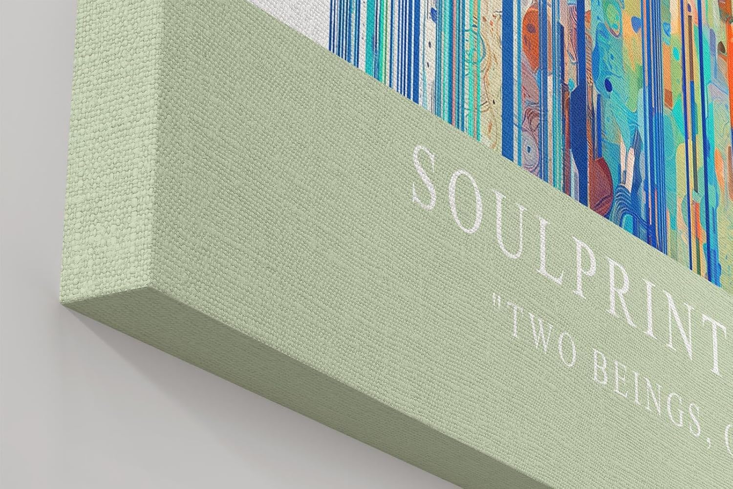 Paul Sinus Wandbild in 40x60cm Soulprints of Love – zwei Silhouetten in leuchtend heller, abstrakter Gestaltung, symbolische Kunst in Pastelltönen