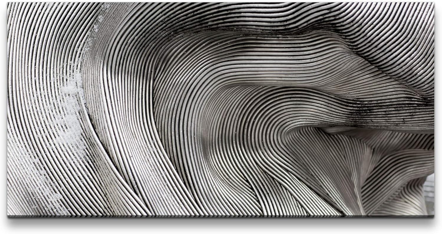 Abstrakte Kunst ca. 130x70cm Wandbild inklusive Schattenfugenrahmen weiss - Panorama Leinwand Bild XXL Format Wandbilder Wohnzimmer Wohnung Deko Kunstdrucke