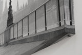Sinus Art Wandbild 120x80cm Klassische London-Szene mit Laternenreihe und ikonischer Silhouette – elegant und urban