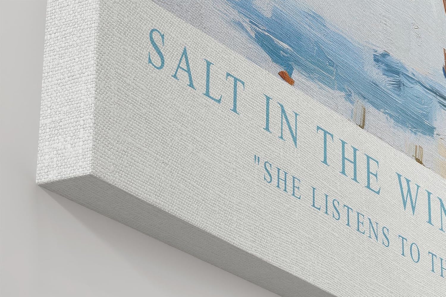 Paul Sinus Wandbild in 40x60cm Frau im weißen Kleid am Meer – harmonisches Küstenmotiv in impressionistischer Malweise für entspannende Wohnraumgestaltung