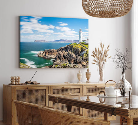 Paul Sinus Wandbild 120x80cm Fanad Head Lighthouse Irland Küste Leichtturm Meer