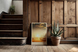 Paul Sinus Kunstdruck 40x60cm Golden Harbor – Segelboote im Sonnenlicht eines goldenen Hafens am Morgen