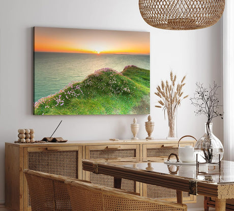 Paul Sinus Wandbild 120x80cm Meer Sonnenuntergang Abendröte Küste Horizont