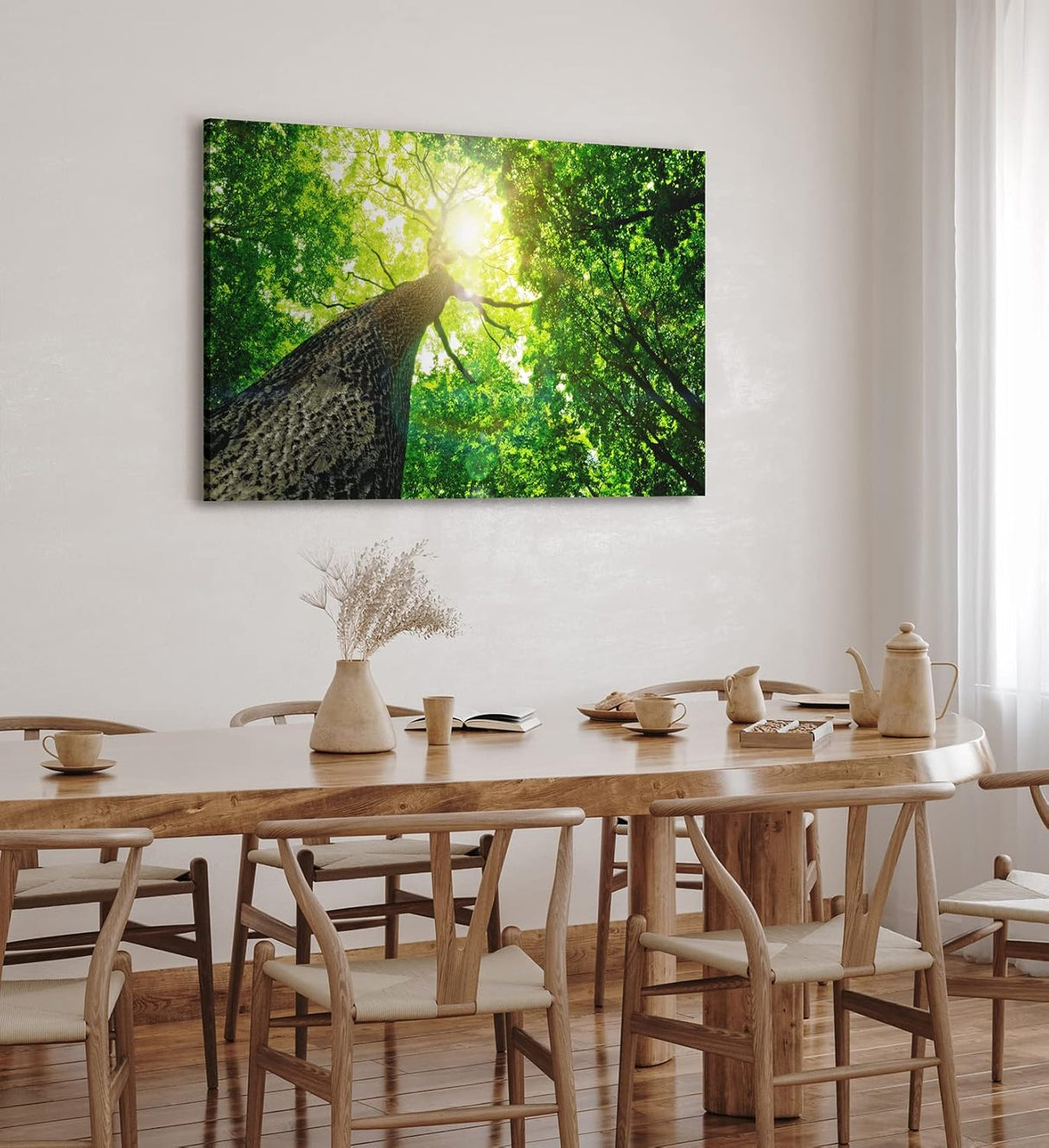 Paul Sinus Wandbild 120x80cm Baum Sonnenstrahlen Baumkrone Grün Natur
