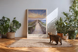 Paul Sinus Kunstdruck 40x60cm Boca do Inferno Azoren mit Weg auf dem Vulkangrat bei Sonnenuntergang