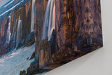 Sinus Art Wandbild 120x80cm Mächtige Wasserfälle vor weitläufiger Landschaft mit intensivem Himmel