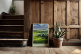 Paul Sinus Kunstdruck 40x60cm Tuscany Italien grüne Hügellandschaft mit Zypressen bei klarer Morgensonne
