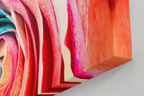 Sinus Art Wandbild 120x80cm Farbexplosive Nahaufnahme einer Rosenblüte mit natürlichen Mustern und Farbverläufen
