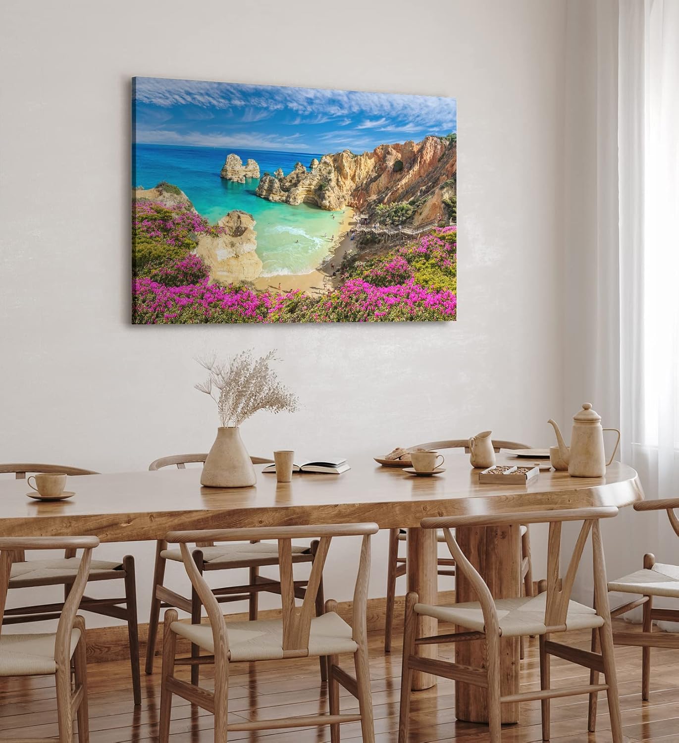 Paul Sinus Wandbild 120x80cm Strand Bucht Meer Sommer Küste Wildblumen