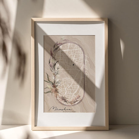 Paul Sinus Bilderrahmen individuell und einzigartig mit deinen GPS Koordinaten und Namen. 30cm x 42cm Holz Wechselrahmen mit Glas und Passepartout. (ohne Rahmen)