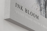 Paul Sinus Wandbild in 40x60cm Ink Bloom Abstraktes Schwarz-Weiß-Kunstwerk mit texturierter, radialer Form und dunklem Zentrum