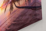 Sinus Art Wandbild 120x80cm Strandmotiv mit Sonnenuntergang und Palme vermittelt Urlaubsstimmung und Harmonie