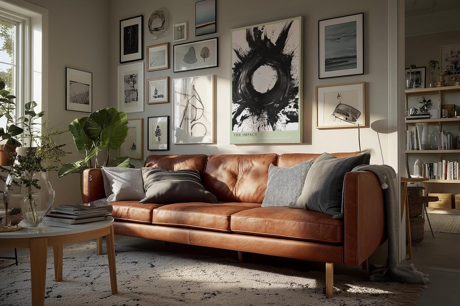 Paul Sinus Wandbild in 40x60cm The Impact – Ausdrucksstarke monochrome Kunst mit dynamischem Kreismotiv