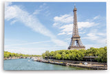 Paul Sinus Wandbild 120x80cm Paris Eiffelturm Fluss Frankreich Kanal blauer Himmel