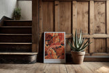Paul Sinus Kunstdruck 40x60cm Autumn Arabesque herbstliche Blätterpracht in warmen Orange- und Brauntönen mit Ornamentstruktur