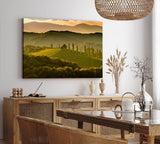 Paul Sinus Wandbild 120x80cm Toskanische Landschaft Italien Hügel Sonnenuntergang