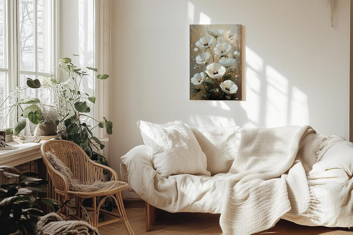 Paul Sinus 60x90cm Wandbild Blütenreigen in Beige – Harmonische Naturpracht mit stilvoller Blume