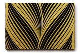 Sinus Art Wandbild 120x80cm Grafisches Muster in Schwarz und Gold – stilvolle Symmetrie mit Art-Déco-Flair