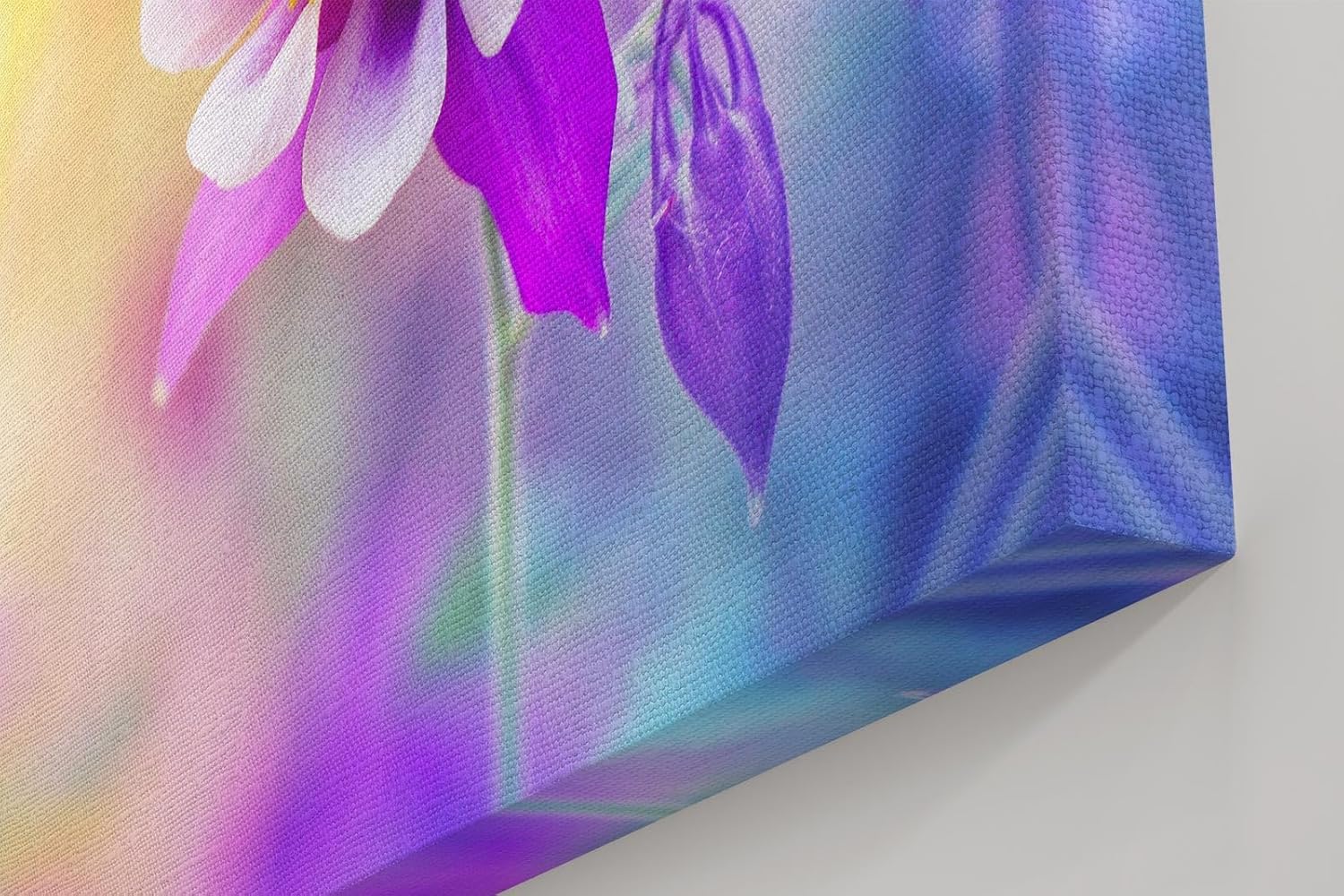 Sinus Art Wandbild 120x80cm Faszinierende Nahaufnahme einer violetten Blüte mit harmonischem Farbverlauf